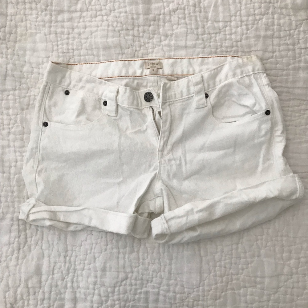 J crew white denim shorts